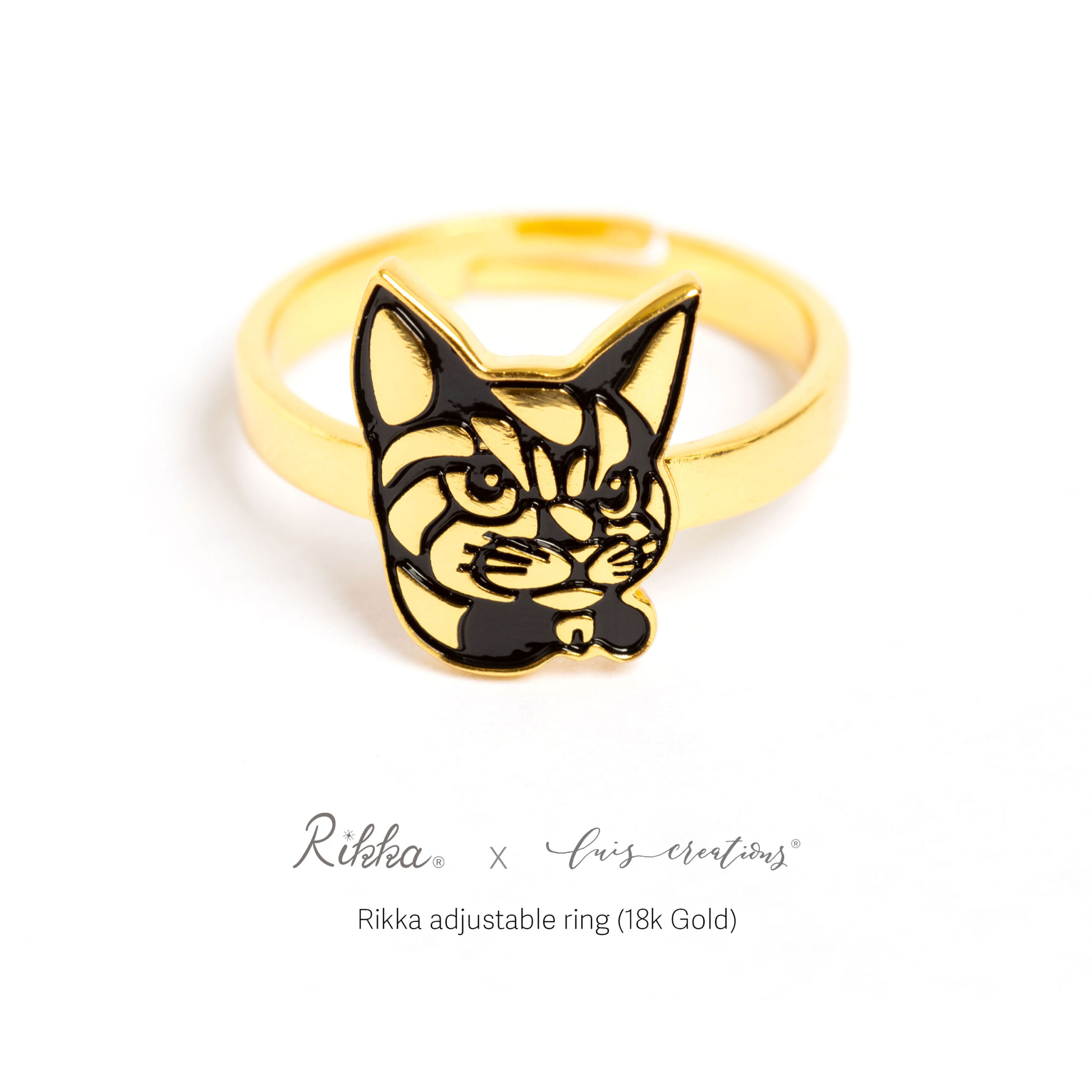 Rikka Adjustable Ring Logo (18k Gold)